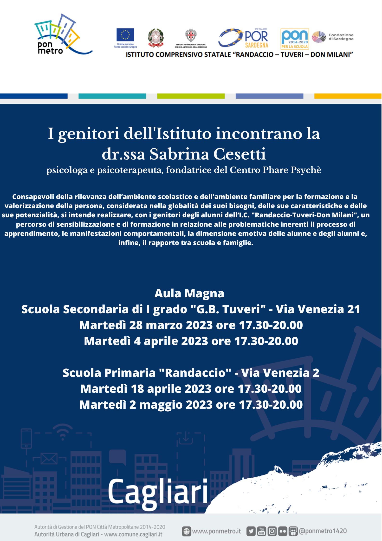 Locandina incontri con Sabrina Cesetti 2