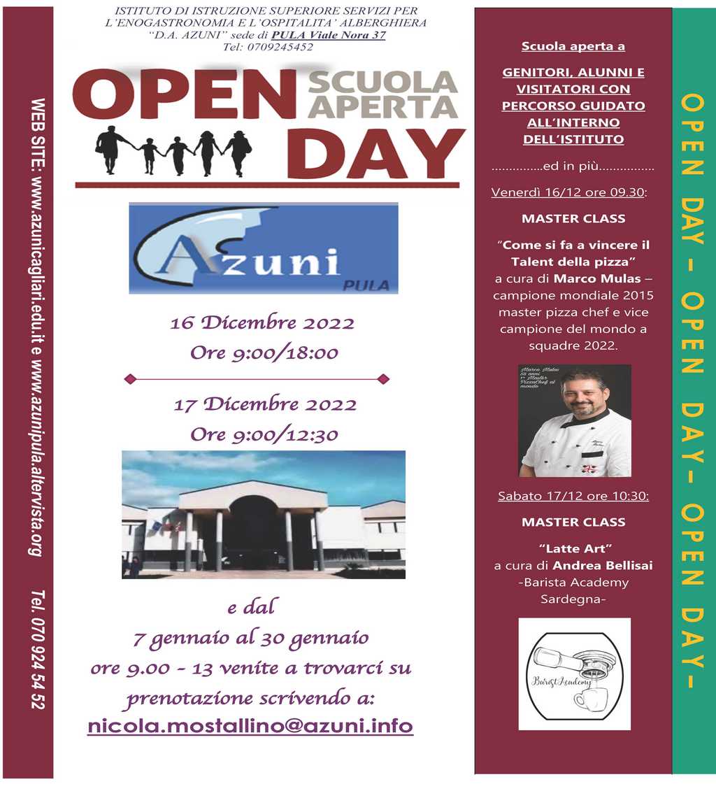 Open Day AZUNI PULA 1617 dicembre